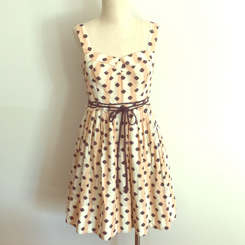 Anthropologie southwest beige and navy dress